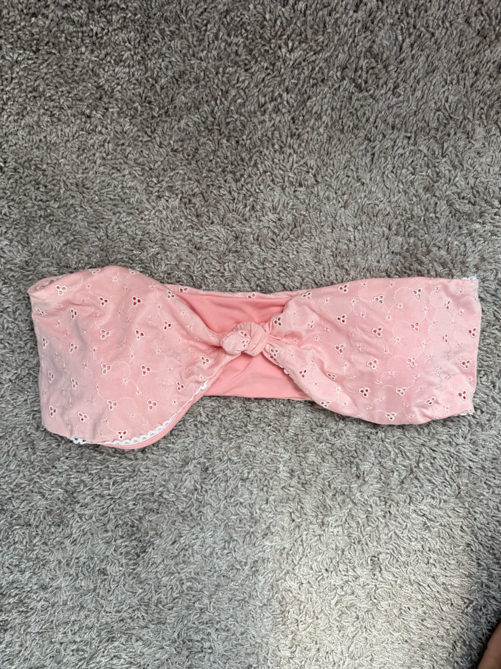Dippin' Daisy's Pink Eyelet Knot Bikini Top